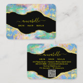 *~* AP26 OPAL Rainbow QR金ゴールドグリッターEthereal  名刺 (正面/裏面)