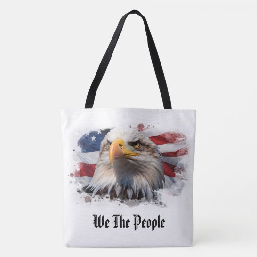 *~* AP27愛国的なアメリカ国旗のハゲ・イーグル トートバッグ (正面)