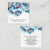 *~* AP29はっきりしたターコイズティール（緑がかった色）金ゴールドギルドYummy スクエア名刺 (正面/裏面)