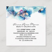 *~* AP29はっきりしたターコイズティール（緑がかった色）金ゴールドギルドYummy スクエア名刺 (裏面)