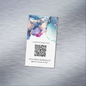 *~* AP29 QR抽象芸術ターコイズティール(緑がかった色)金ゴールドメッキ マグネット名刺 (インサイチュ)