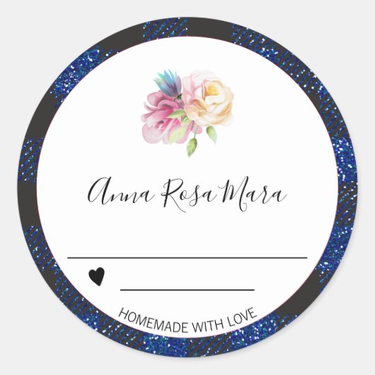 * AP30グリッターバッファローギンガムキャニングホームメイド ラウンドシール (正面)