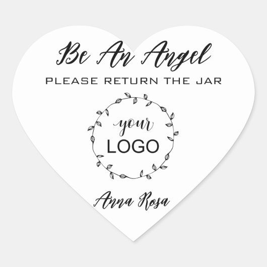 *~* AP30ロゴQrキャニング瓶を返すメイスン瓶 ハートシール (正面)