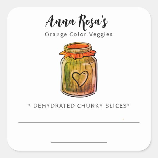 *~* AP30脱水ニンジン空白のJARラベル スクエアシール (正面)