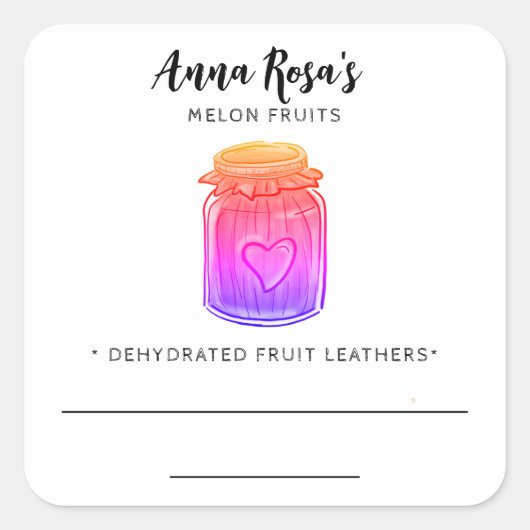 *~* AP30脱水フルーツレザー瓶空白のラベル スクエアシール (正面)