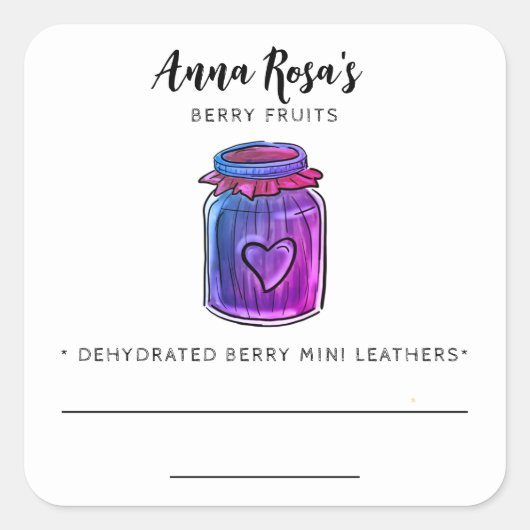 *~* AP30脱水ベリーフルーツジャ空白のーラベル スクエアシール (正面)