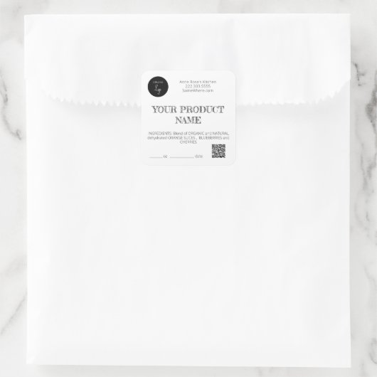 *~* AP30脱水缶詰QRフォトロゴ スクエアシール (バッグ)