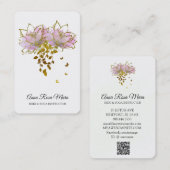 *~* AP32ピンクロータスバタフライフラワーロゴ禅QR 名刺 (正面/裏面)