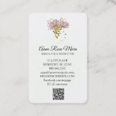 *~* AP32ピンクロータスバタフライフラワーロゴ禅QR 名刺 (裏面)