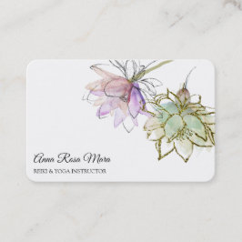 *~* AP32ピンクロータスヨガフラワーロゴ禅QR 名刺