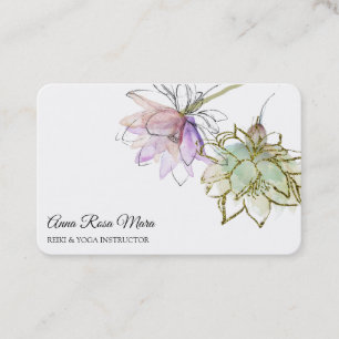 *~* AP32ピンクロータスヨガフラワーロゴ禅QR 名刺