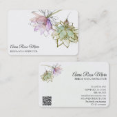 *~* AP32ピンクロータスヨガフラワーロゴ禅QR 名刺 (正面/裏面)