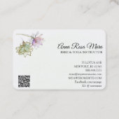 *~* AP32ピンクロータスヨガフラワーロゴ禅QR 名刺 (裏面)