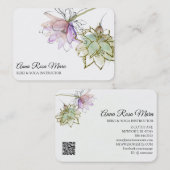 *~* AP32ピンクロータスロゴフラワーゼンQRヨガ 名刺 (正面/裏面)