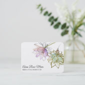 *~* AP32ピンクロータスロゴフラワーゼンQRヨガ 名刺 (スタンド正面)