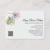 *~* AP32ピンクロータスロゴフラワーゼンQRヨガ 名刺 (裏面)