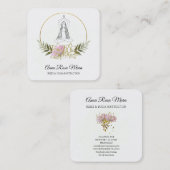 *~* AP32金ゴールドピンクロータスヨガ女性エネルギー スクエア名刺 (正面/裏面)