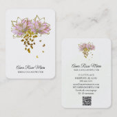 *~* AP32 Pink Lotus ButterflyフローラロゴZen QR 名刺 (正面/裏面)