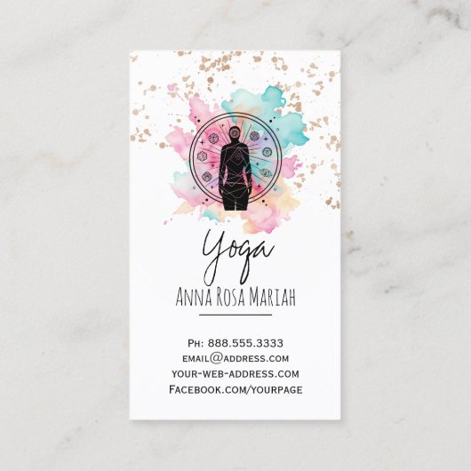 *~* AP33 Glitter Yoga Rainbow Chakra Spiritual  名刺 (裏面)