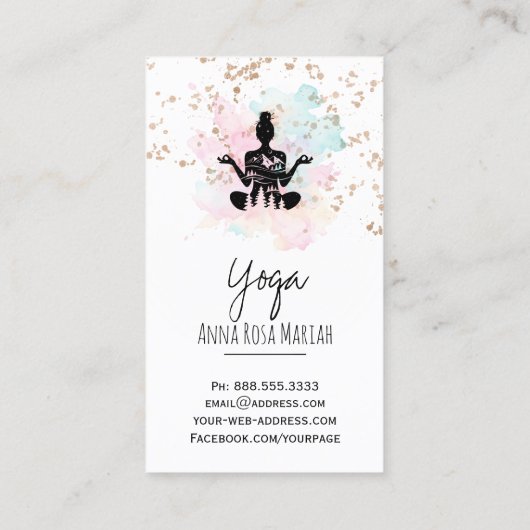 *~* AP33 Pine Tree Yoga Rainbow Chakra Spiritual 名刺 (裏面)