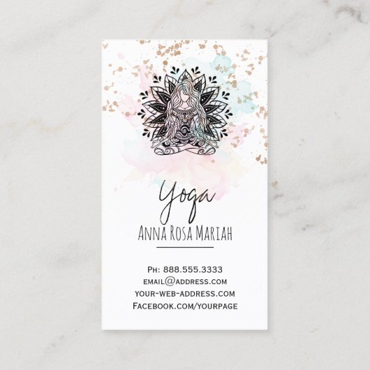 *~* AP33 Rainbow Chakra Spiritual Yoga Glitter 名刺 (裏面)