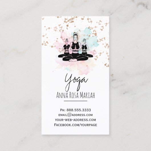 *~* AP33  Yoga Class Rainbow Chakra Spiritual  名刺 (裏面)