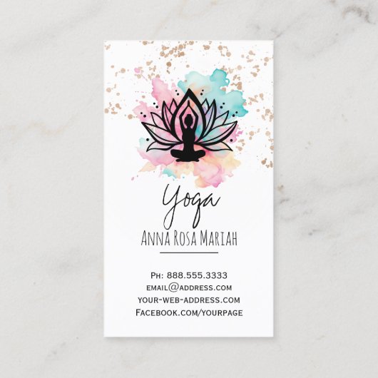 *~* AP33 Yoga Rainbow Chakra Spiritual Lotus 名刺 (裏面)