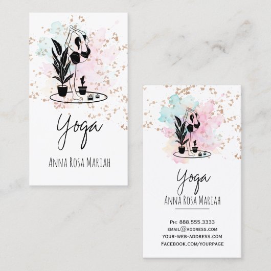 *~* AP33 Yoga Rainbow Chakra Spiritual Plants 名刺 (正面/裏面)