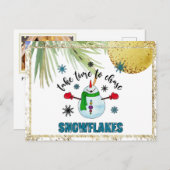 *~* AP44テイスト雪クリスマススノーマン写真 シーズンポストカード (正面/裏面)