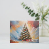 *~* AP44抽象芸術クリスマスツリーギフト写真 シーズンポストカード (スタンド正面)