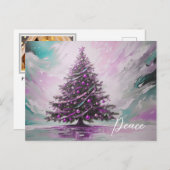 *~* AP44抽象芸術冬季クリスマスツリー写真 シーズンポストカード (正面/裏面)