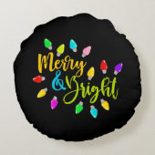 *~* AP44明るいメリーカラフルクリスマスライト ラウンドクッション (裏面)