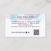 *~* AP46パステル金ゴールドグリッター抽象芸術インクロゴQR 名刺 (裏面)