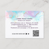 *~** AP46パステル金ゴールドグリッター抽象芸術インクQRロゴ 名刺 (裏面)