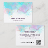 *~** AP46パステル金ゴールドグリッター抽象芸術インクQRロゴ 名刺 (正面/裏面)