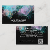 *~* AP46パステル金ゴールドグリッターQR抽象芸術インクロゴ 名刺 (正面/裏面)