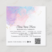 *~* AP46抽象芸術EtherealマジカルグリッターQRロゴ スクエア名刺 (裏面)