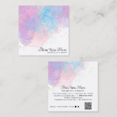 *~* AP46抽象芸術EtherealマジカルグリッターQRロゴ スクエア名刺 (正面/裏面)