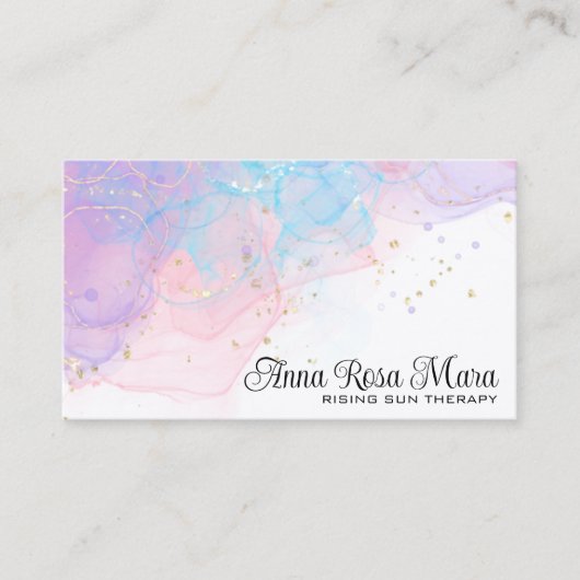 *~* AP46 Ethereal魔法エレガントグリッターQRロゴ 名刺 (正面)