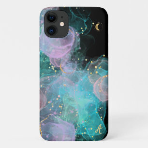 *~* AP46 Pastel Gold Glitter Abstract Ink  iPhone 11 ケース