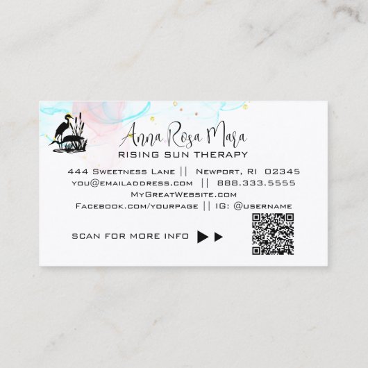 *~* AP46 QRエーテルビーチマーシュヘロンエレガントズ 名刺 (裏面)