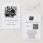 *~* AP49キャビン素朴コテージロッジQR 名刺 (正面/裏面)