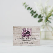 *~* AP49キャビン素朴スケッチQRウッドプランクス 名刺 (スタンド正面)