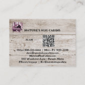 *~* AP49キャビン素朴スケッチQRウッドプランクス 名刺 (裏面)