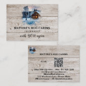 *~* AP49キャビン素朴QRウッドプランクス冬 名刺 (正面/裏面)