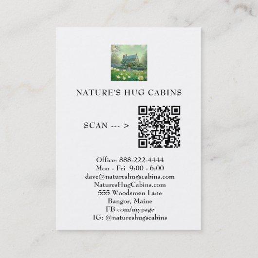 *~* AP49キャビ素朴ンコテージQR春の花 名刺 (裏面)