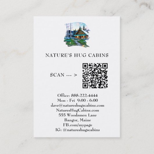 *~* AP49キャビ素朴ンコテージQR春樺の木 名刺 (裏面)