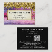 *~* AP49 QR素朴風化木材グリッター 名刺 (正面/裏面)