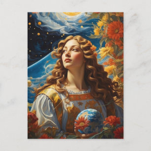 *~* AP50ファンタジー宇宙女神フラワー ポストカード