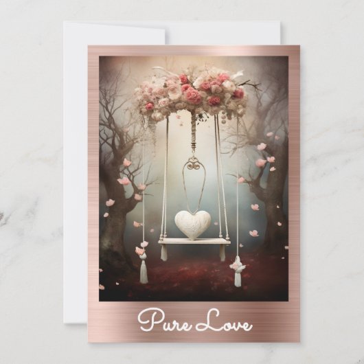 *~* AP51ロマンチックなスイングハートバレンタインデー 招待状 (正面)